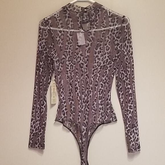 Leopard striped sheer bodysuit - Picture 5 of 6